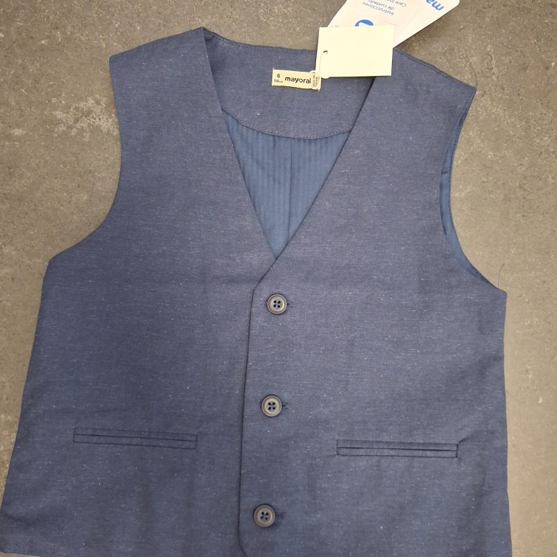 Gilet lino blu